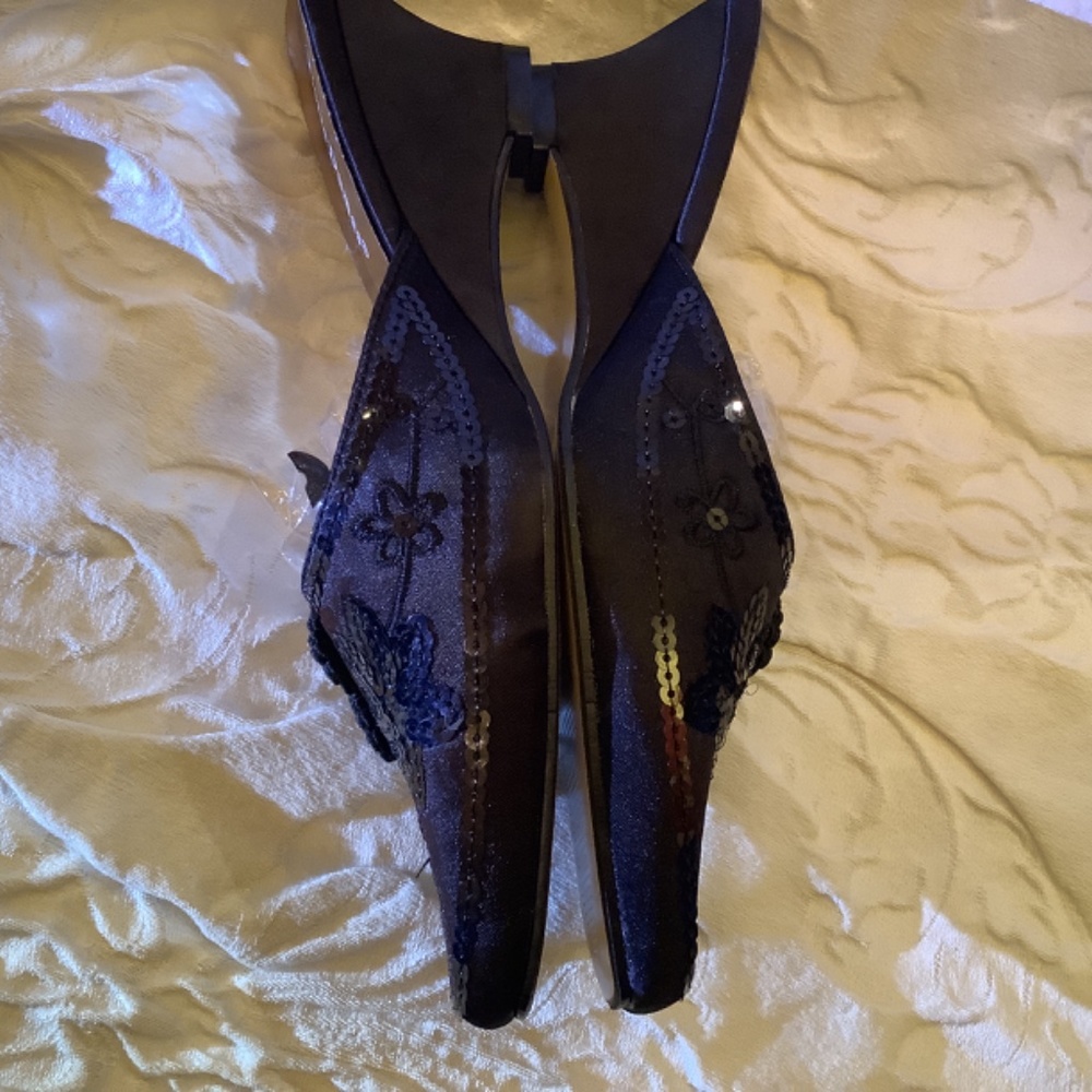 Pierre‎ Dumas black wedge sequin EUC - Picture 11 of 13